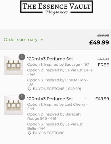 Customer photo review of 100ml x3 Perfume Set