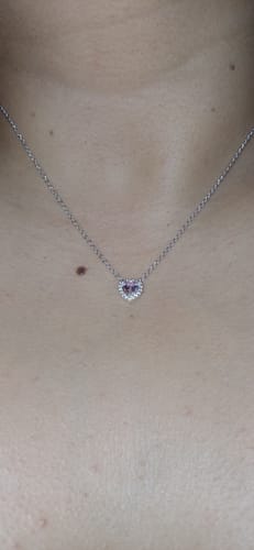 Customer photo review of COLLAR PANDORA CORAZON ELEVADO ROSA + KIT DE REGALO