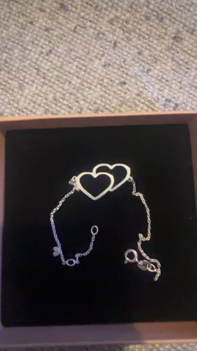 Customer photo review of Bracelet double Coeur  « Féline » Argent