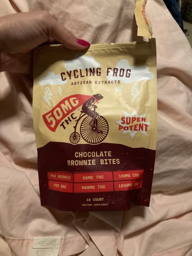 Customer photo review of Chocolate Brownie Bites, 50mg THC + 100mg CBD