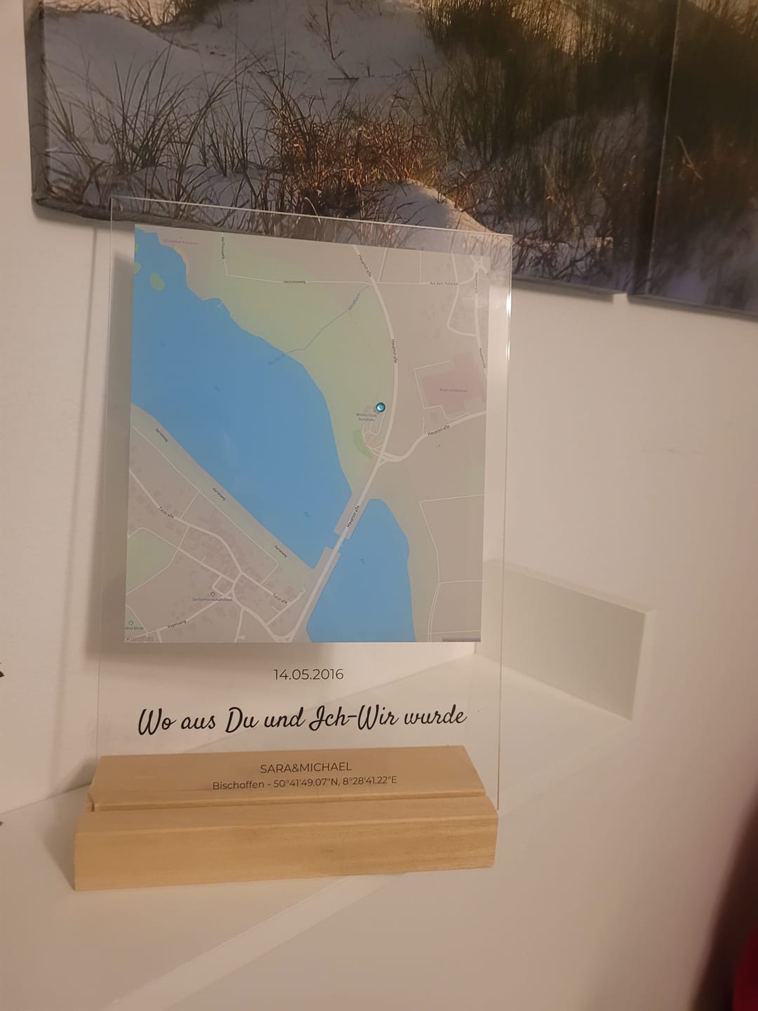 Customer photo review of "Unser Ereignis" - Personalisierte Acryltafel