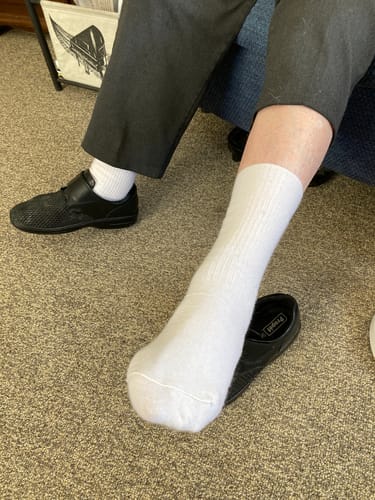 Customer photo review of 2 PAIR - J.B. Field's Cashmere Weekender Socks (SLIGHTLY IMPERFECT)