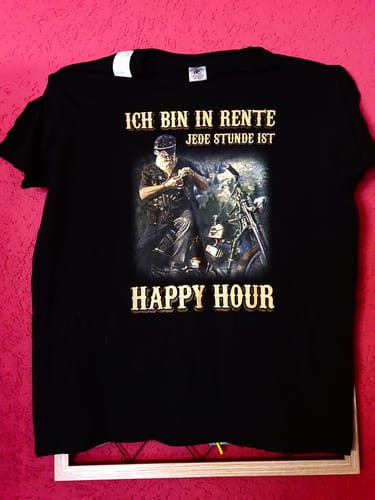 Customer photo review of Ich bin in Rente - T-Shirt