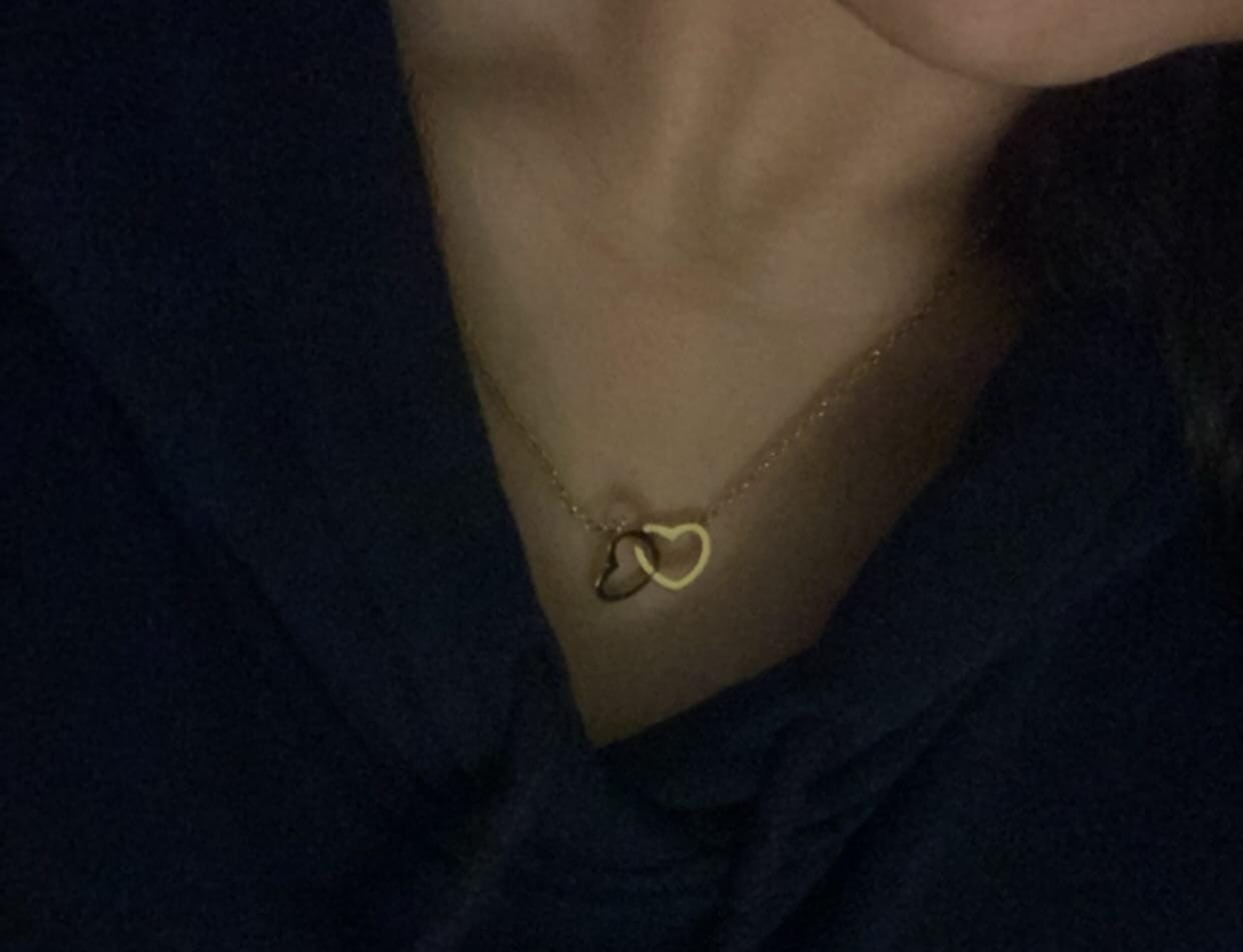 Customer photo review of Double Heart Necklace