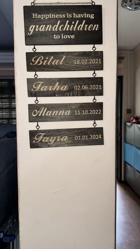 Customer photo review of Personalized Grandkids Hanging Sign (Engraved) Family Keepsake