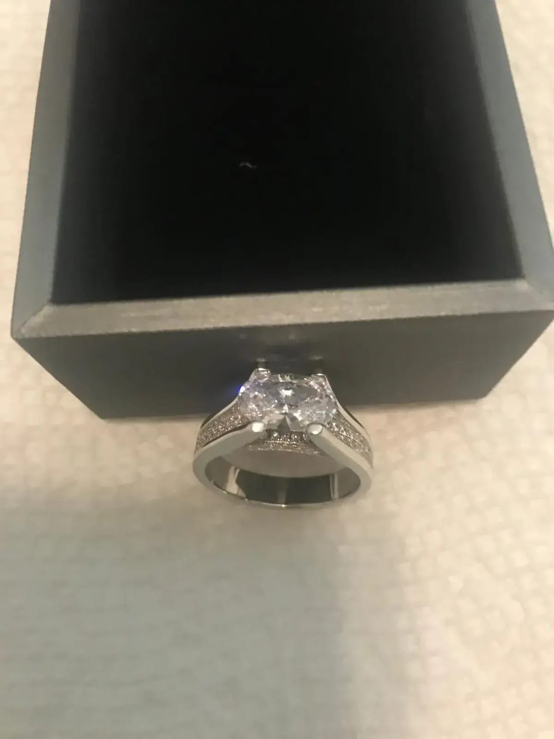 Customer photo review of Solarii New Arrived 5.0ct Oval Cut Engagement Ring