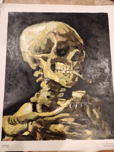 Customer photo review of Van Gogh’s Skeleton Smoking - Paint by Numbers
