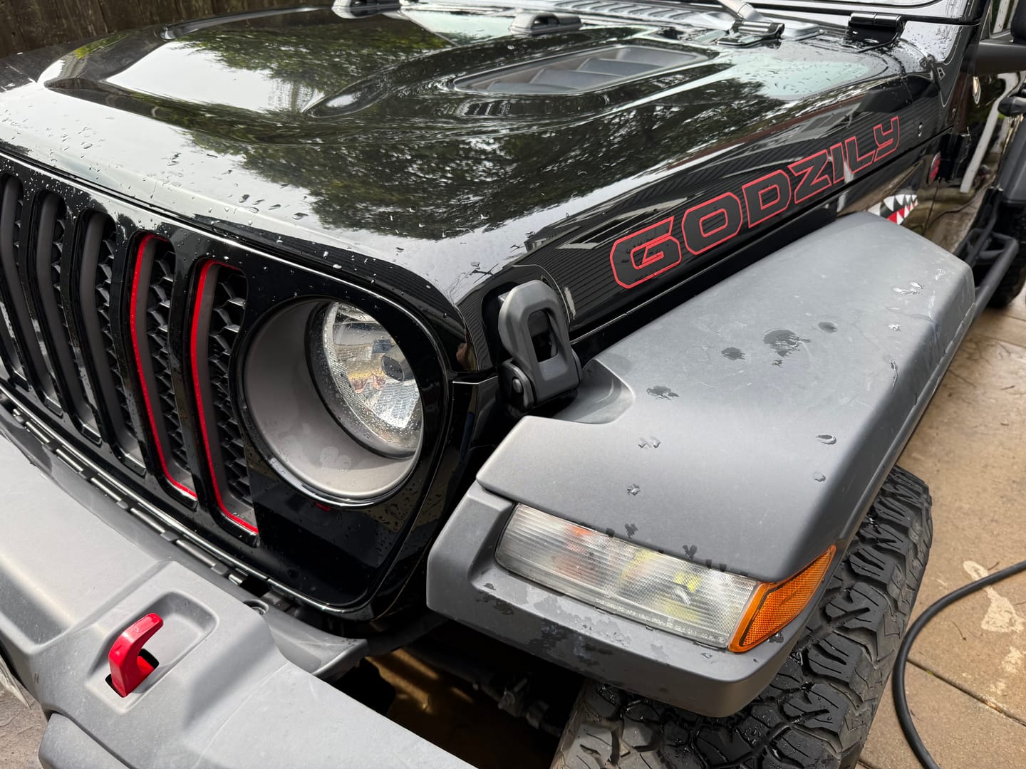 Customer photo review of Premium Black Topo Hood Lettering | Set of 2