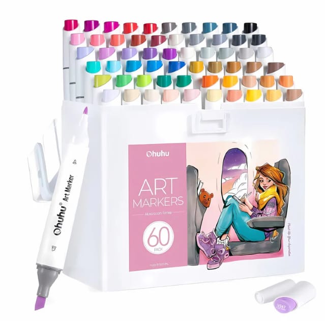 Customer photo review of Ohuhu - Set 60 Marcadores al Alcohol Kaala Illustration Tones Fina y Biselada