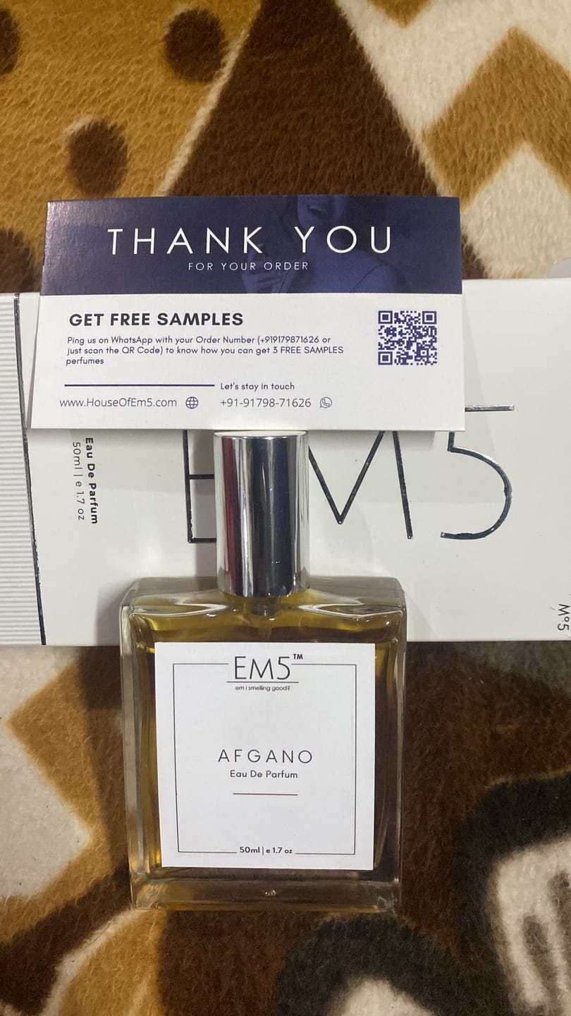 Customer photo review of EM5™ Afgano Perfume EDP Spray for Men | Amber Smoky Oud Fragrance Accords | Luxury Gift for Men | Variants Available: 50 ml Spray / 15 ml Spray