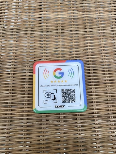 Customer photo review of Placa Reseñas de Google