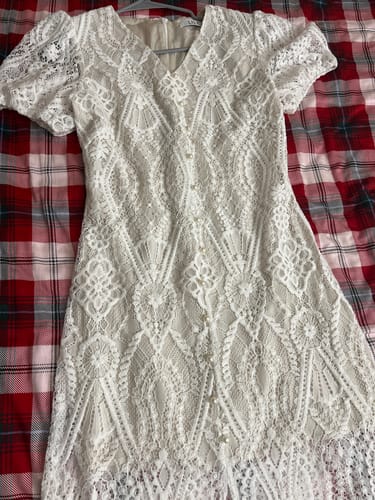 Customer photo review of LILY Lace V-Neck Dress
