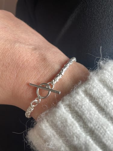 Customer photo review of Bracciale pepite “s” chiusura a “T”
