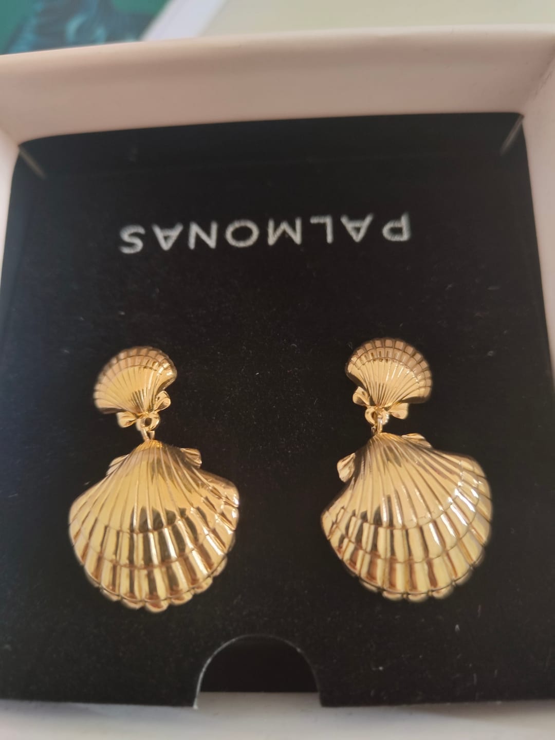 Customer photo review of Shell Drop Earrings
