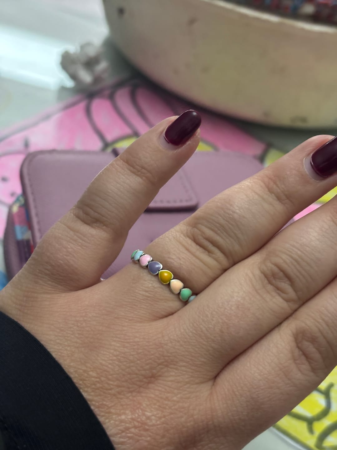 Customer photo review of Anillo Colorful Hearts