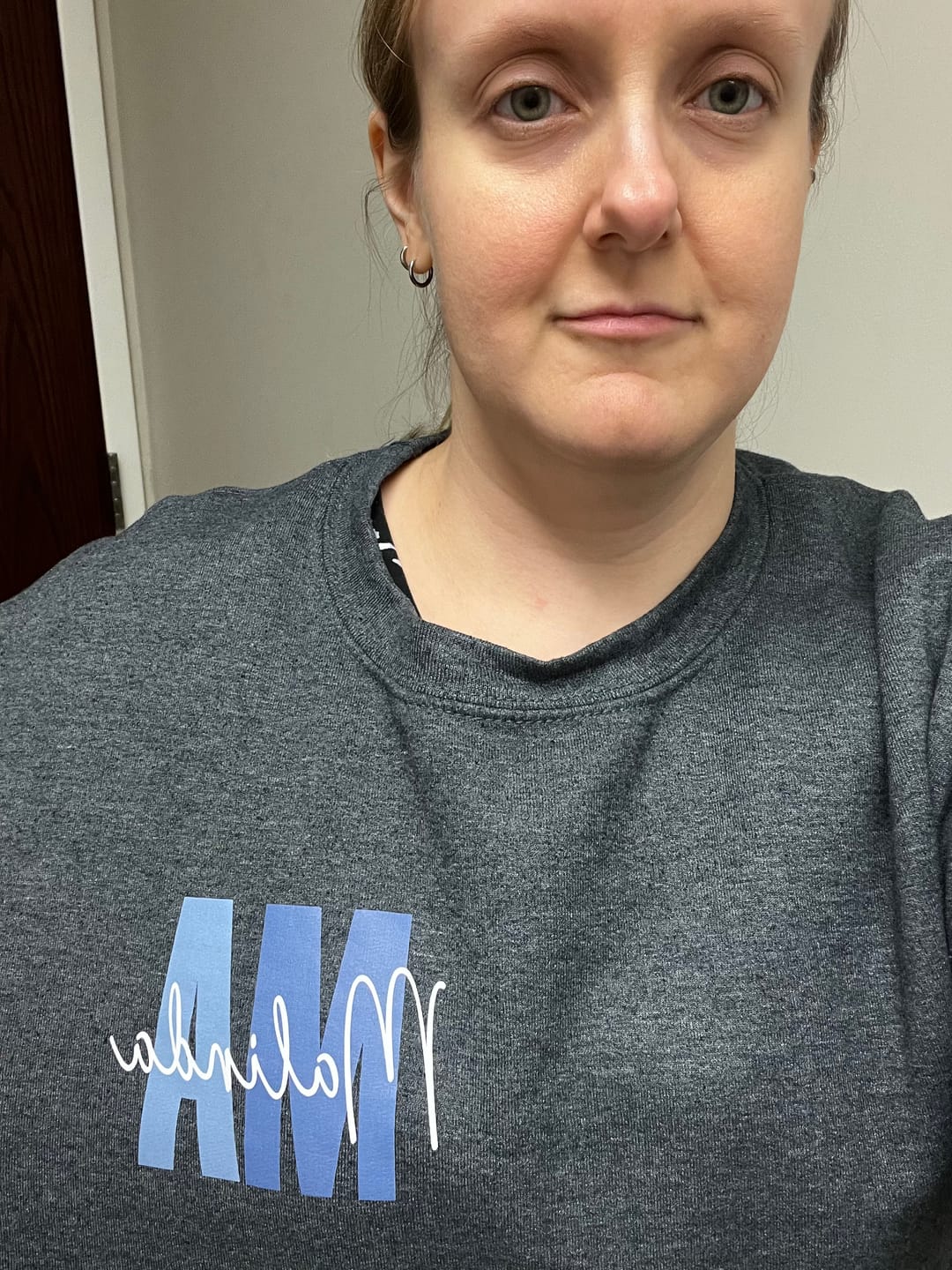 Customer photo review of Personalized Sweatshirt | Blue or Pink Certifications