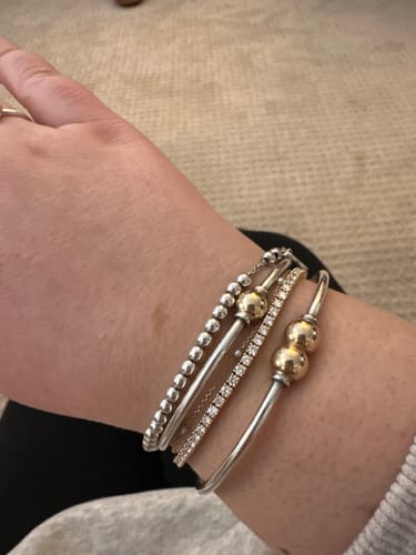 Customer photo review of M & Co. Yellow Gold Diamond Tennis Bracelet