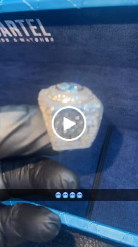 Customer video review of Blue Moissanite Signet Ring 14K White Gold