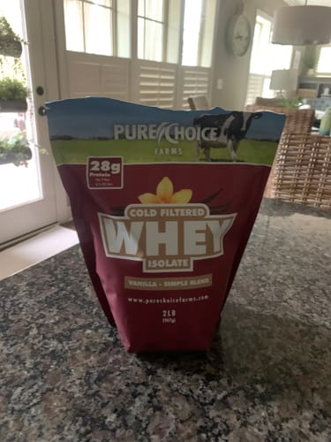 Customer photo review of Whey Protein Isolate with Organic Vanilla