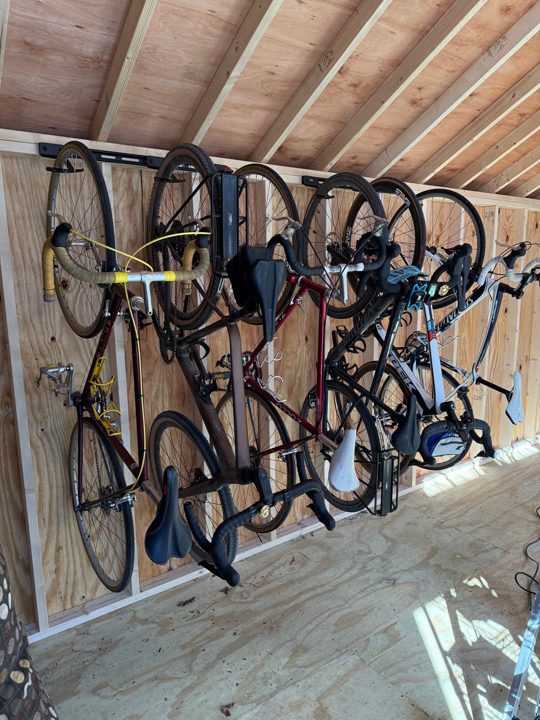 Customer photo review of Wall Mounted Bike Rack for 3 Bikes
