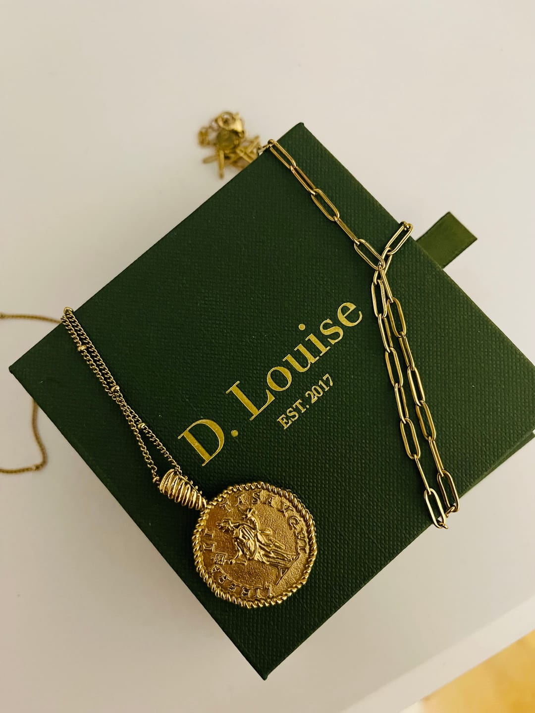 Customer photo review of Athena Coin Necklace