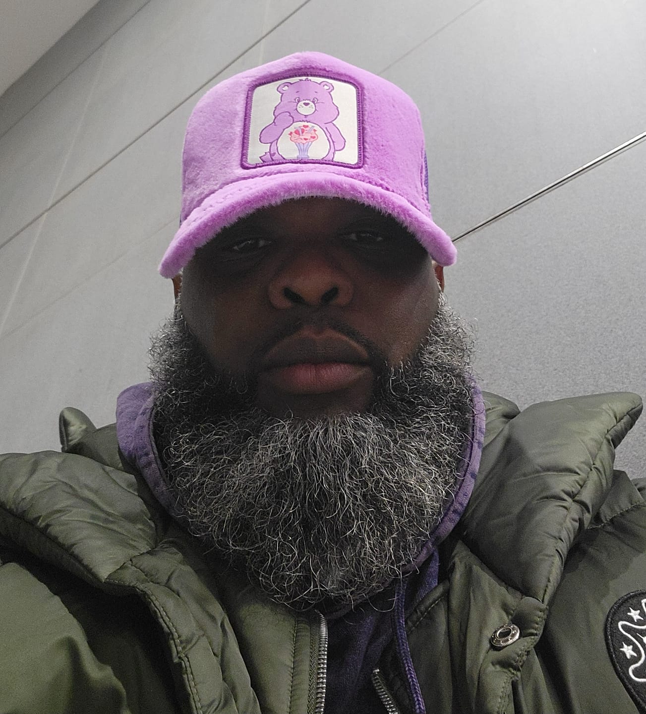 Customer photo review of OVERLORD X Care Bears:  Share Bear Trucker Cap