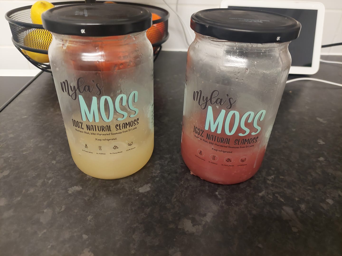 Customer photo review of Seamoss Gel Bundle - Purple & Gold (720ml each)