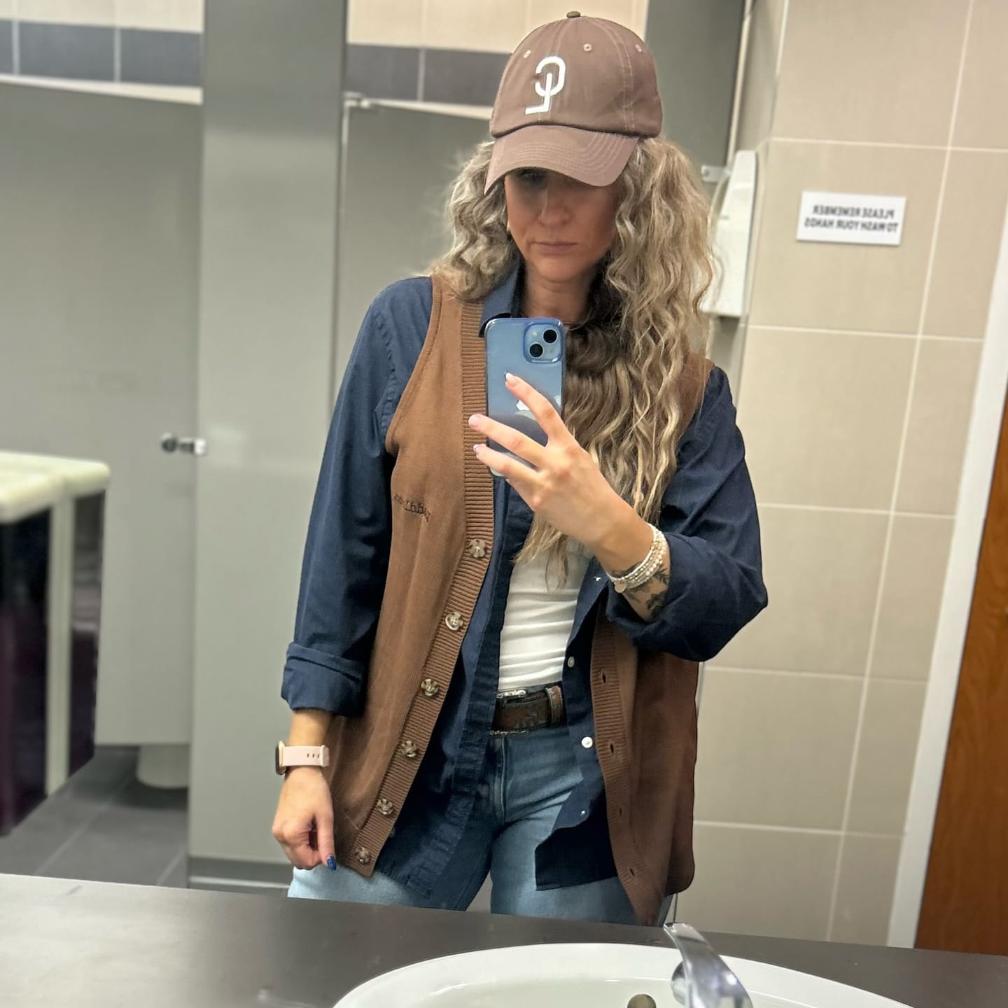 Customer photo review of Dockside Knit Vest / Tank  - Camel with Black Paddles