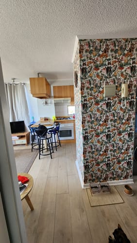 Customer photo review of Papel Mural Cat and Floral Pattern III