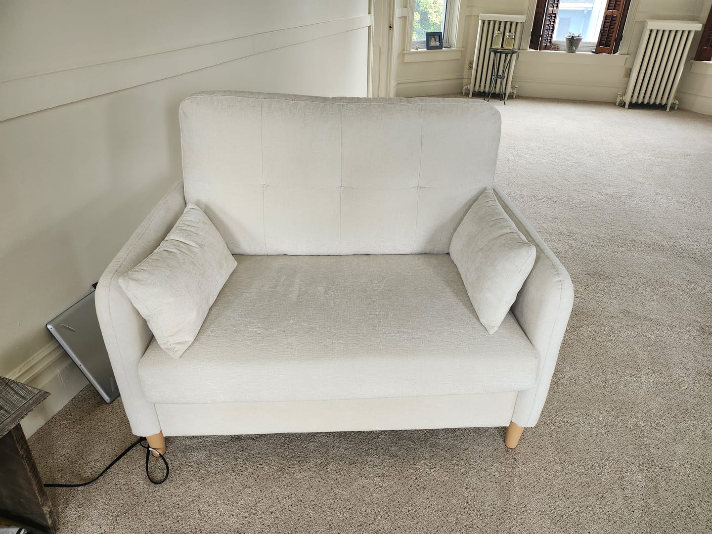 Customer photo review of 47” Small Loveseat Sofa (5 Colors)