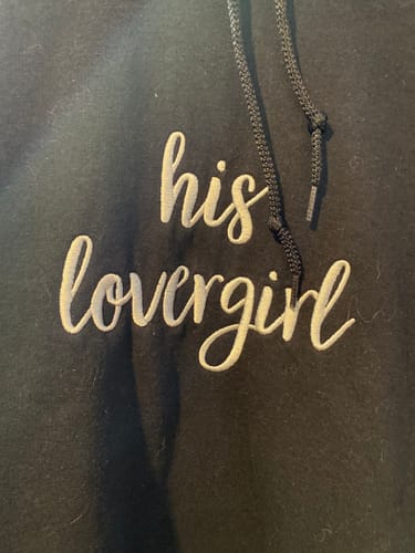 Customer photo review of Custom Embroidered my loverboy and my lovergirl Matching Hoodies for Couples