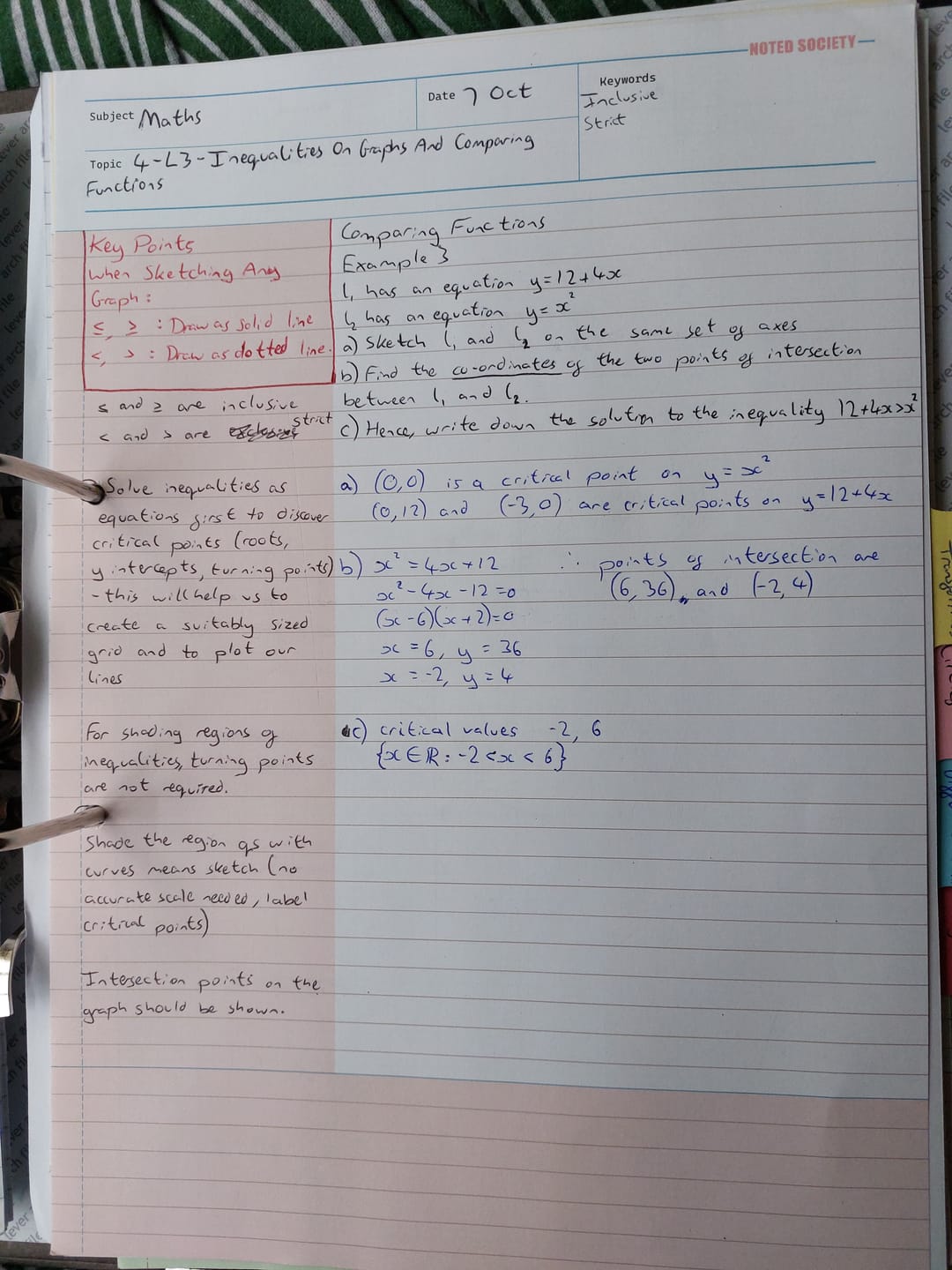 Customer photo review of Cornell Notes Notepad