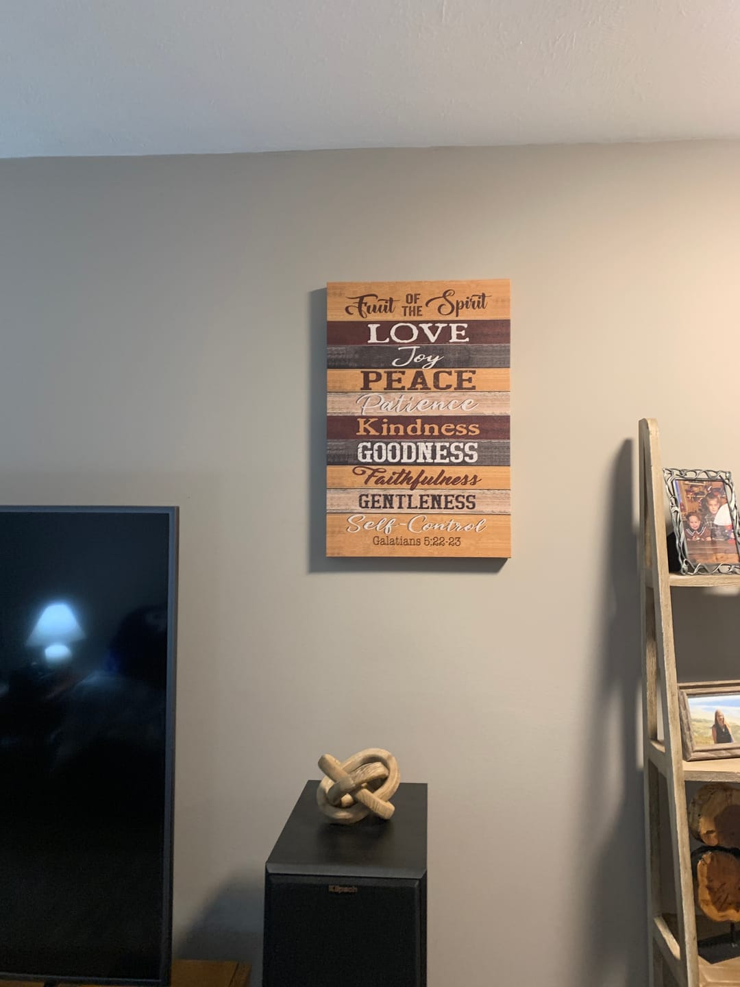 Customer photo review of Christian Wall Art: Galatians 5:22-23 Fruit Of The Spirit Canvas Print