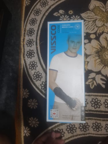 Customer photo review of Forearm Brace - Long | Provides Firm Support to the Wrist | For Colle's fracture & Wrist Sprain/Strain - (Black)