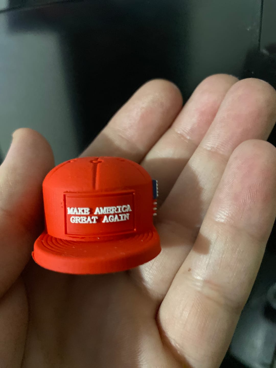 Customer photo review of MAGA Hat Keychain (Limited Edition)