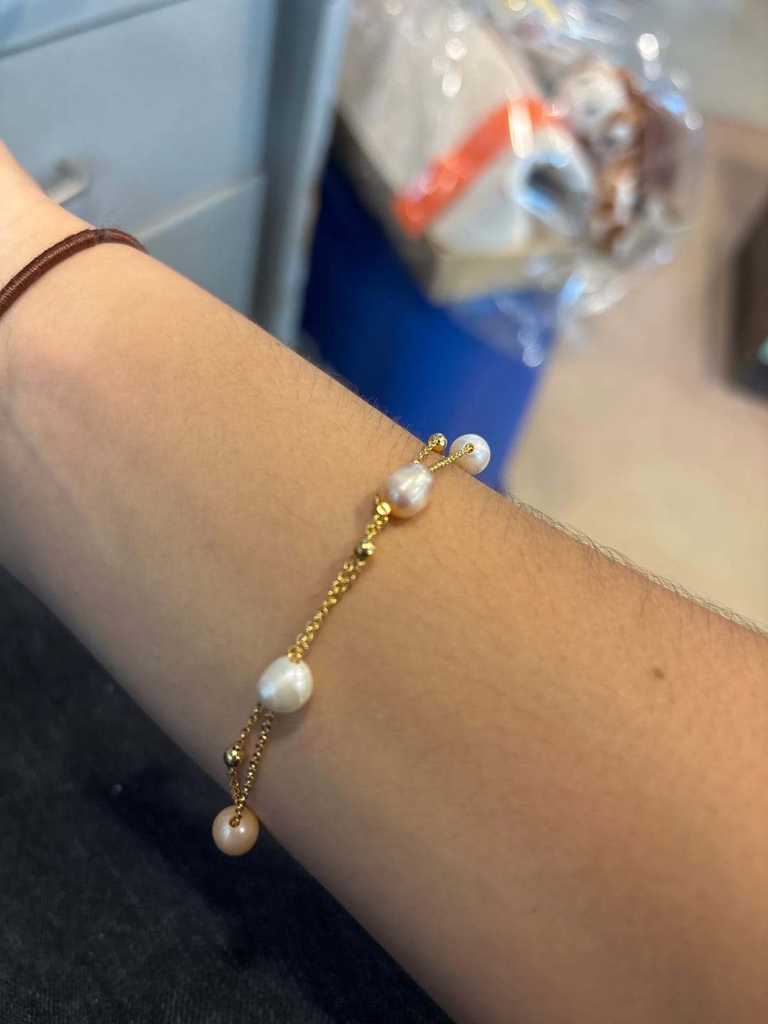 Customer photo review of Freshwater Pearl Layered Bracelet