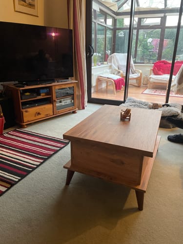Customer photo review of Magic Walnut Extendable Coffee & Dining Table 6 in 1