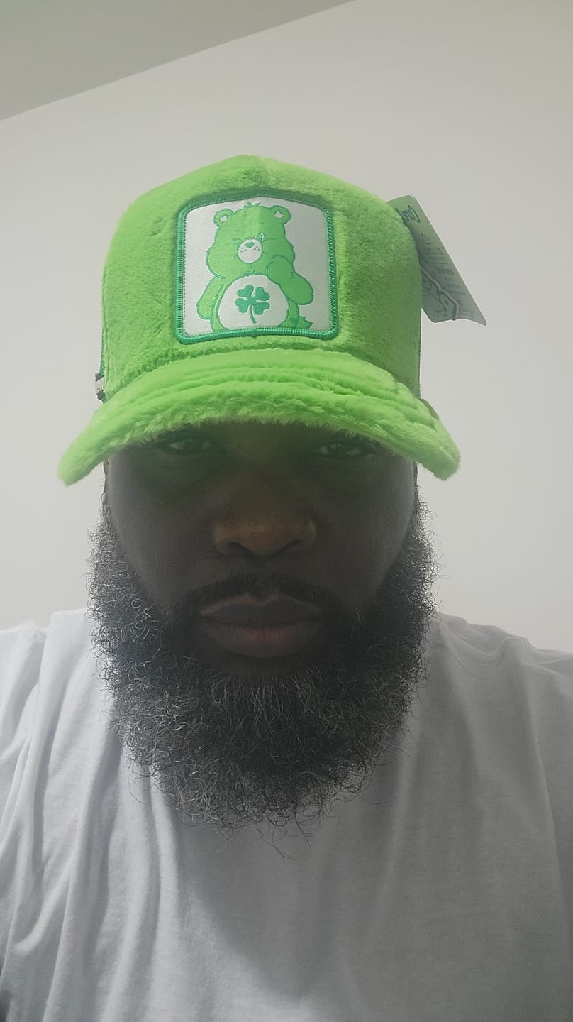 Customer photo review of OVERLORD X Care Bears:  Good Luck Bear Trucker Cap