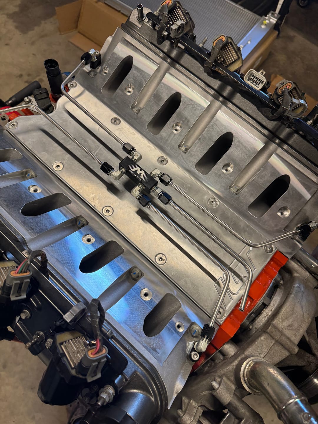 Customer photo review of Motion Raceworks LS Stainless Coolant Crossover Steel Steam Vent Kit 10-10005