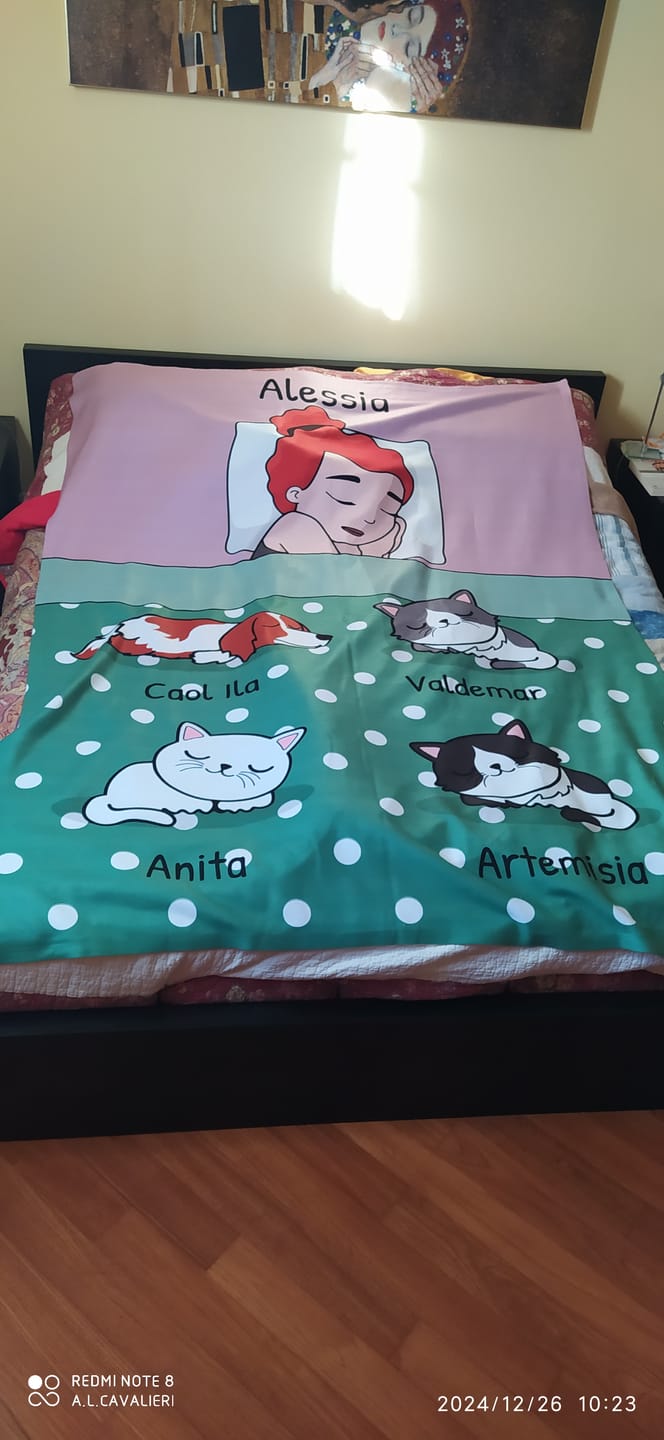 Customer photo review of Tempo di coccole con gli animali domestici (Singolo) - Plaid personalizzato