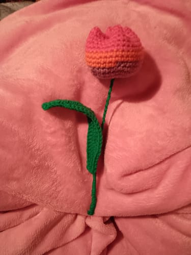 Customer photo review of Tulip Crochet Pattern & Matching Greeting Card