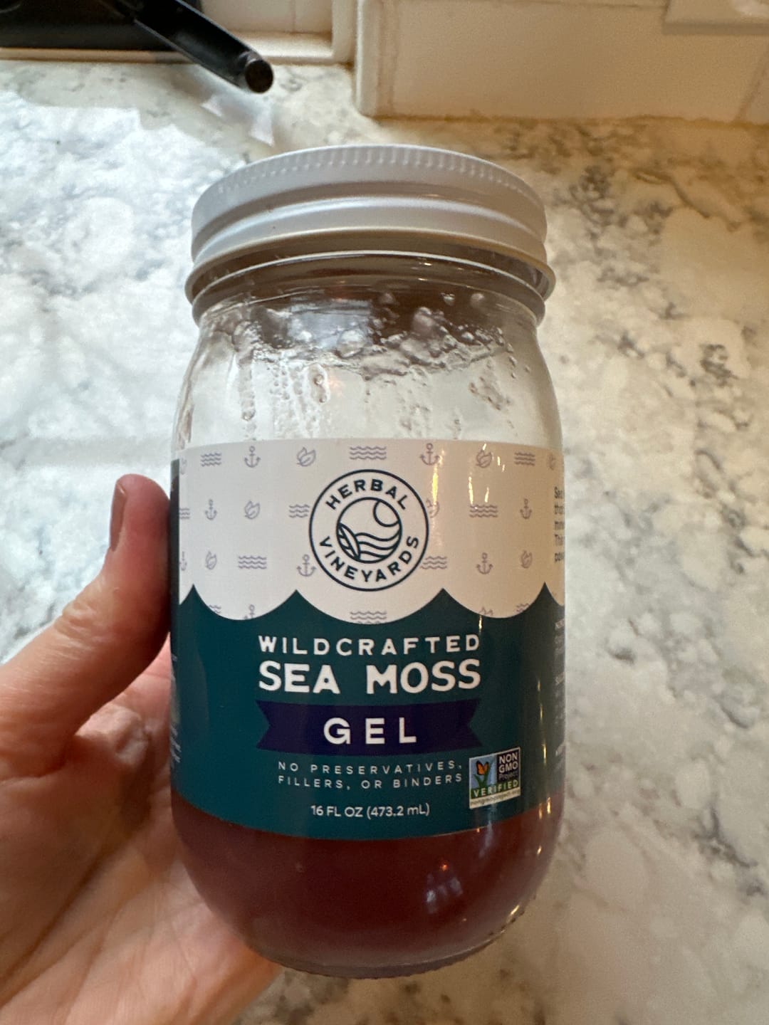 Customer photo review of EXCLUSIVE PURPLE SEA MOSS GEL