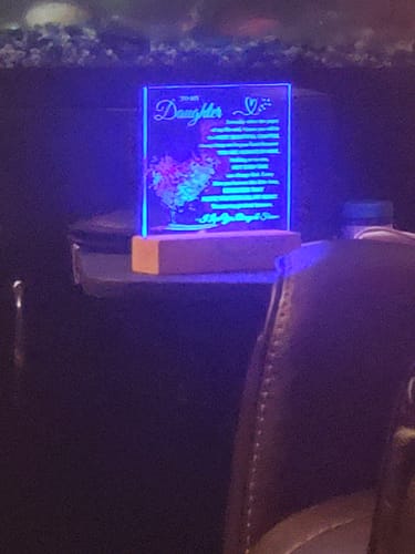 Customer photo review of Daughter "Most Beautiful Chapter" LED Acrylic Plaque