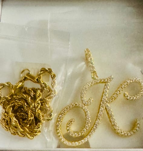 Customer photo review of Luxe Diamond Initial Necklace