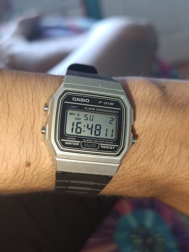 Customer photo review of Reloj Casio Vintage F-91WM-7ADF Plateado/Negro