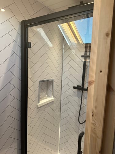Customer photo review of Nuie Rene 800mm Hinged Door - Matt Black