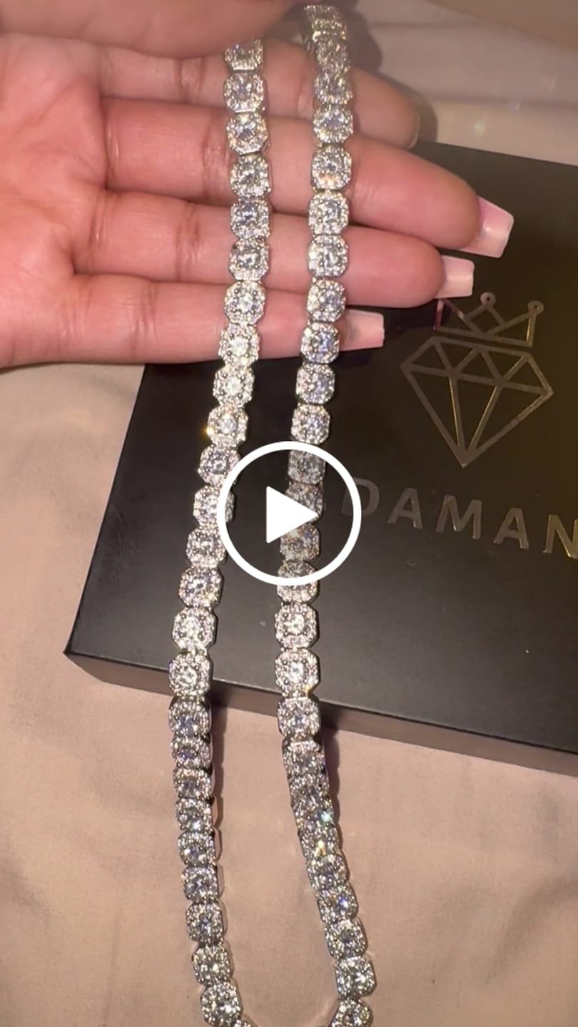Customer video review of Micro Clustered Tennis Chain - White Gold
