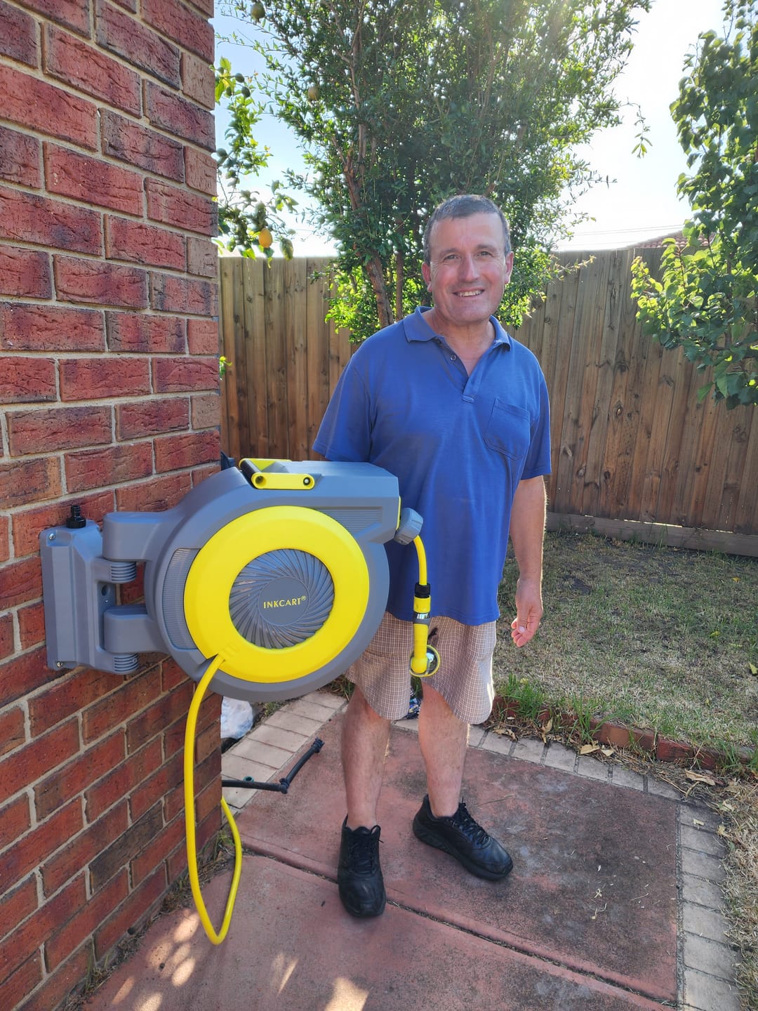 Customer photo review of 30m Retractable Garden Hose Reel.. Fully Installed