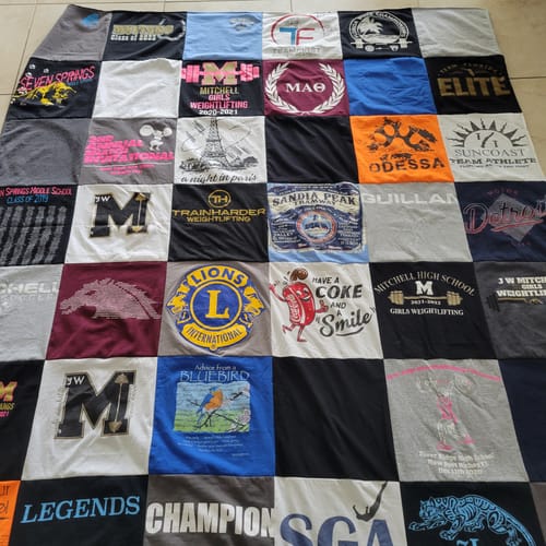T-shirt quilt from mitchell high school by Karyn from FL