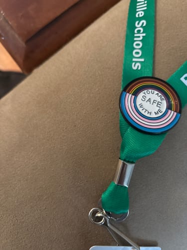 Customer photo review of You Are Safe With Me Pin